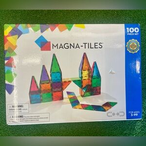 MAGNA-TILES Classic 100-Piece Magnetic Construction Set, The ORIGINAL Magnetic B